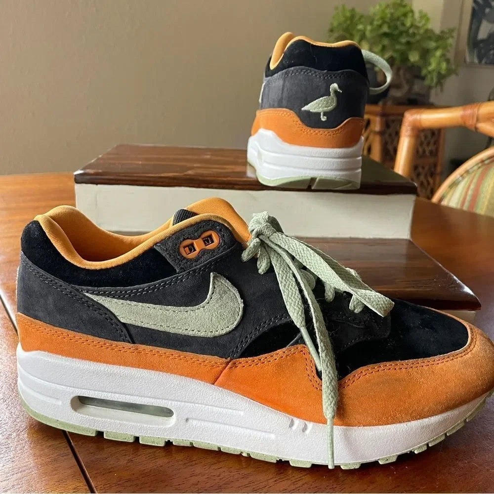 Nike Men’s Air Max 1 Premium Ugly Duckling - Honeydew Orange Gray White Size 5